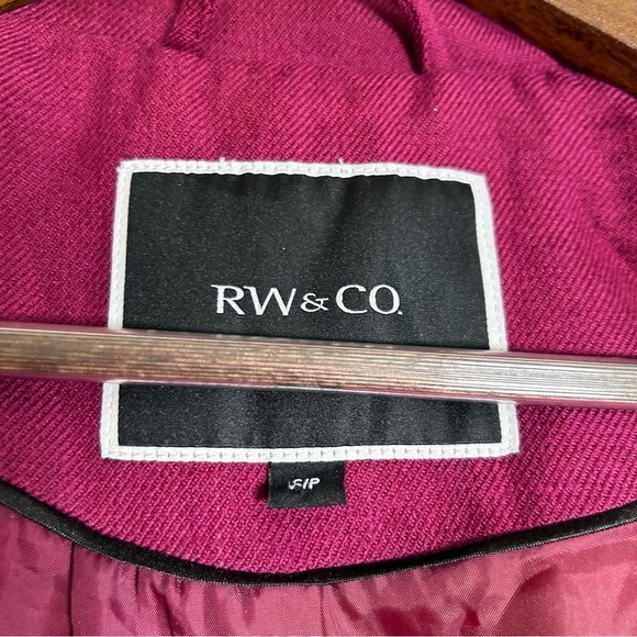 RW& Co Wool Coat Hooded w/ Extra Large Hood Witchy Cloak Style Fuchsia Small - Picture 8 of 10